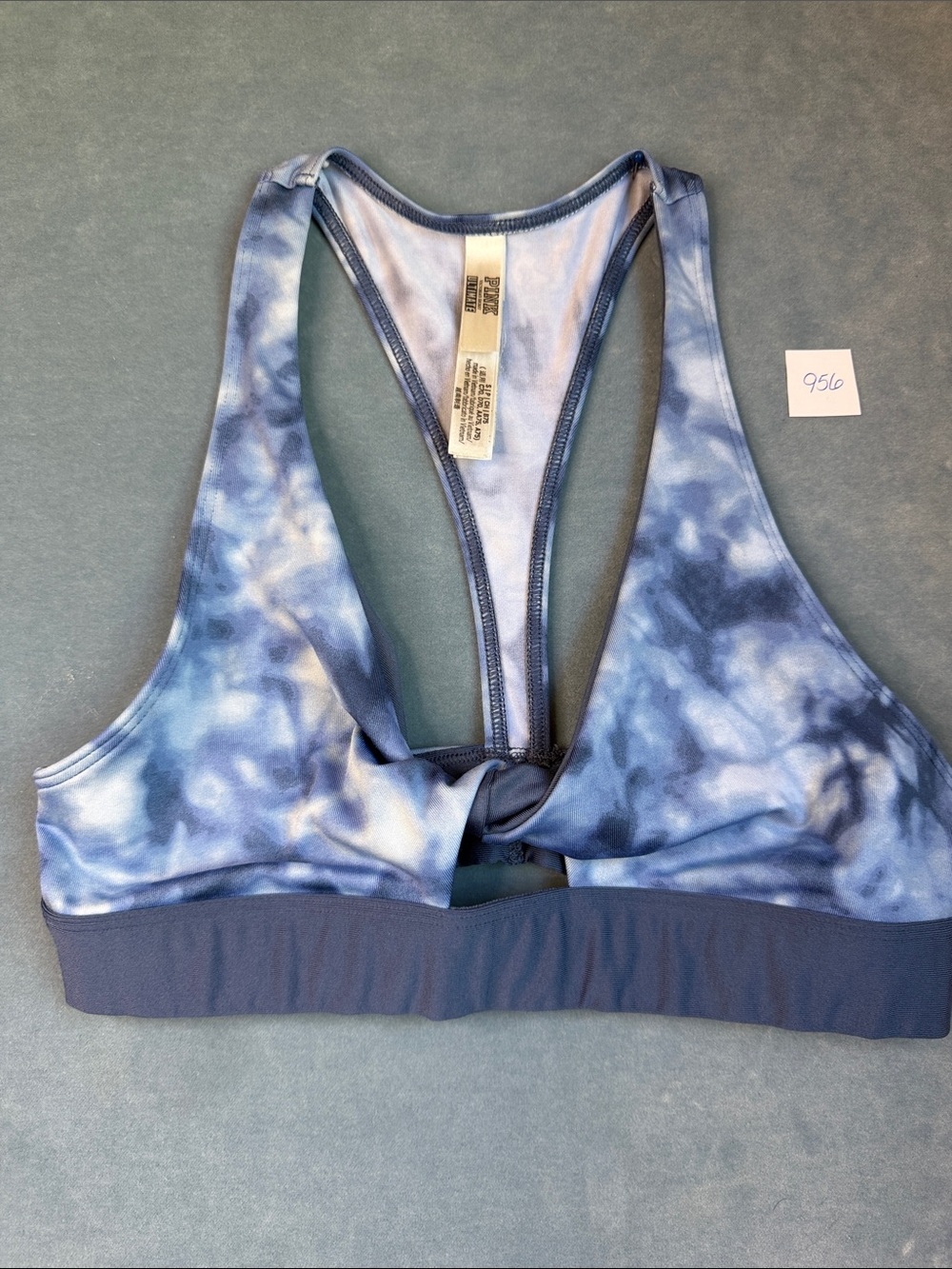 Victoria's Secret Blue Tie-Dye Racerback Sports Bra
